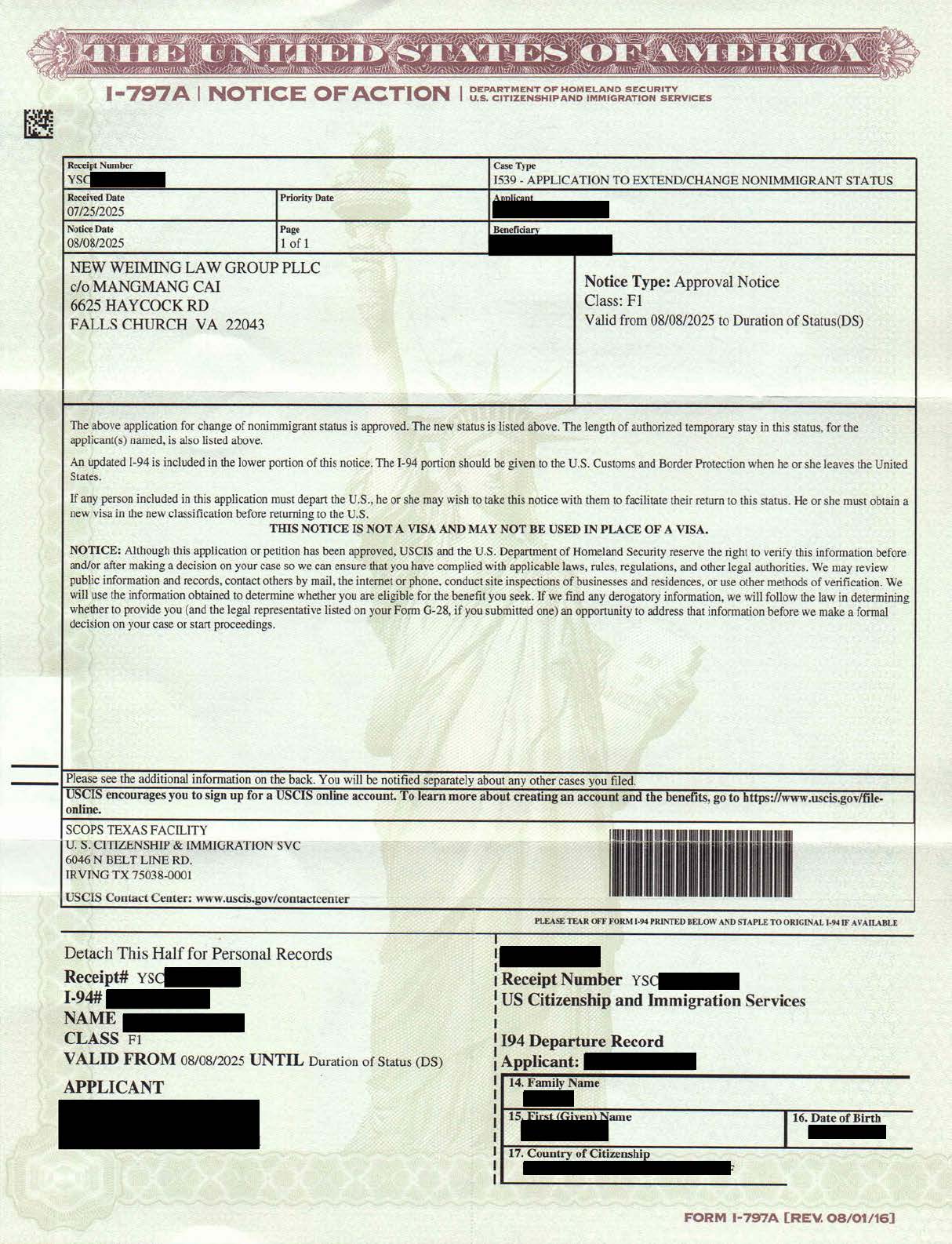 F 1 Approval Notice Redacted 2