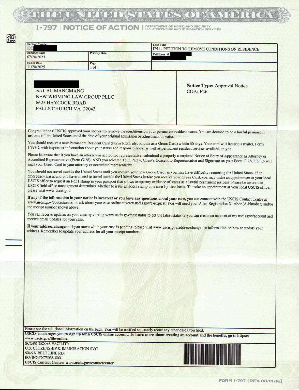 I 751 Approval Notice Redacted 2